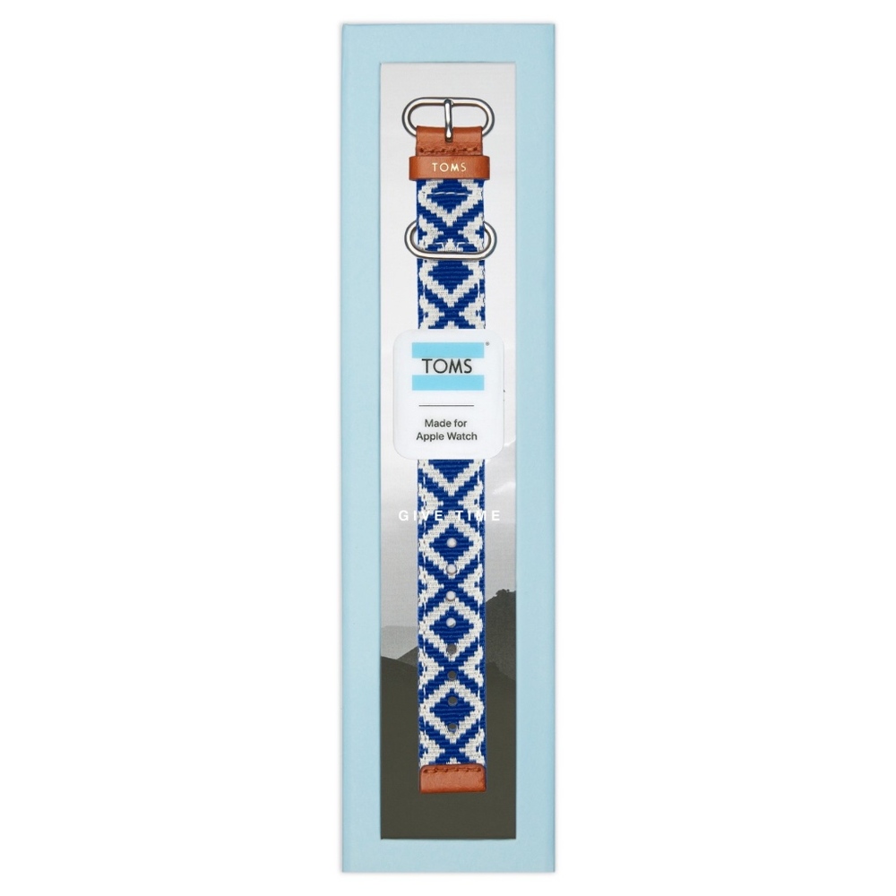 Toms Apple Watch Band Blue Woven New - Picture 4 of 5